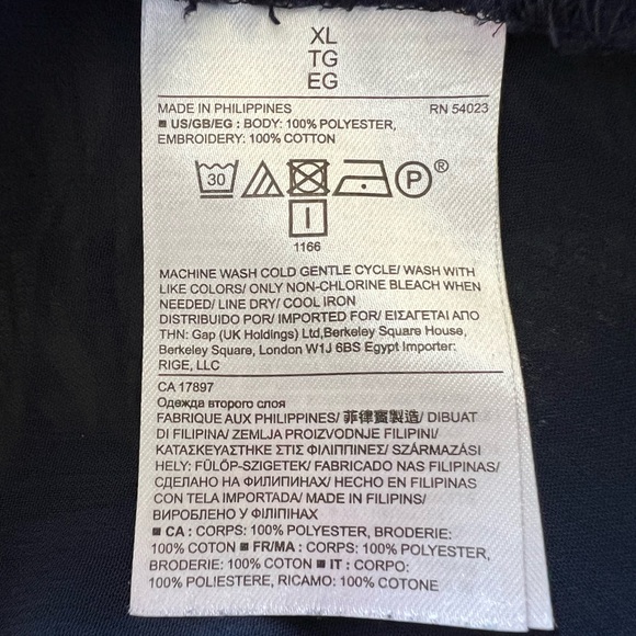 Banana Republic navy size XL Sheer Embroidered Blouse - Picture 9 of 9